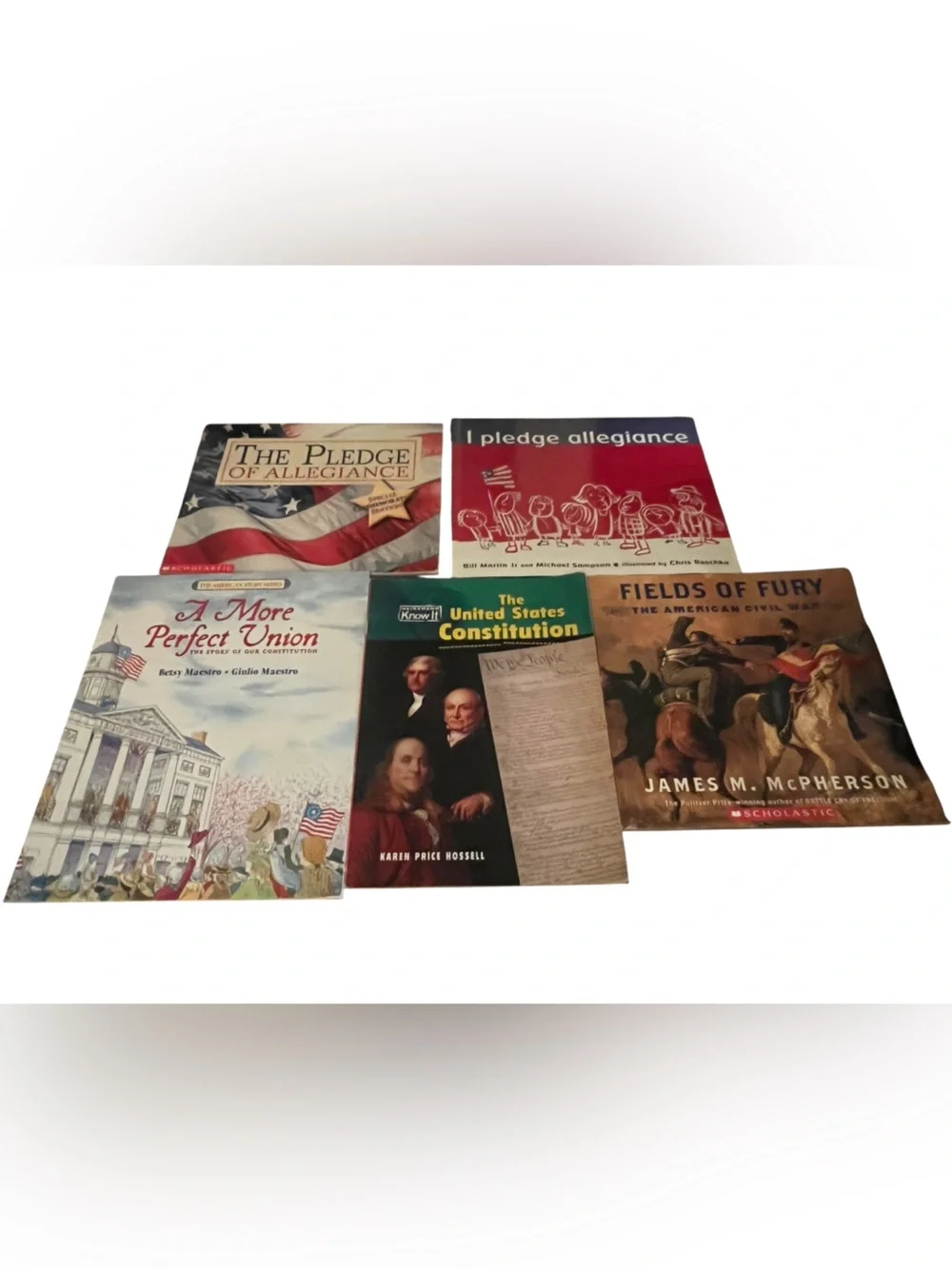 Children's History Picture Book Set of 5 American, Constitution, Pledge